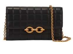 Saint Laurent Maillon Wallet On Chain, Leather, Black, 1122, DB, 2*